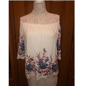 DREW white off the shoulder top